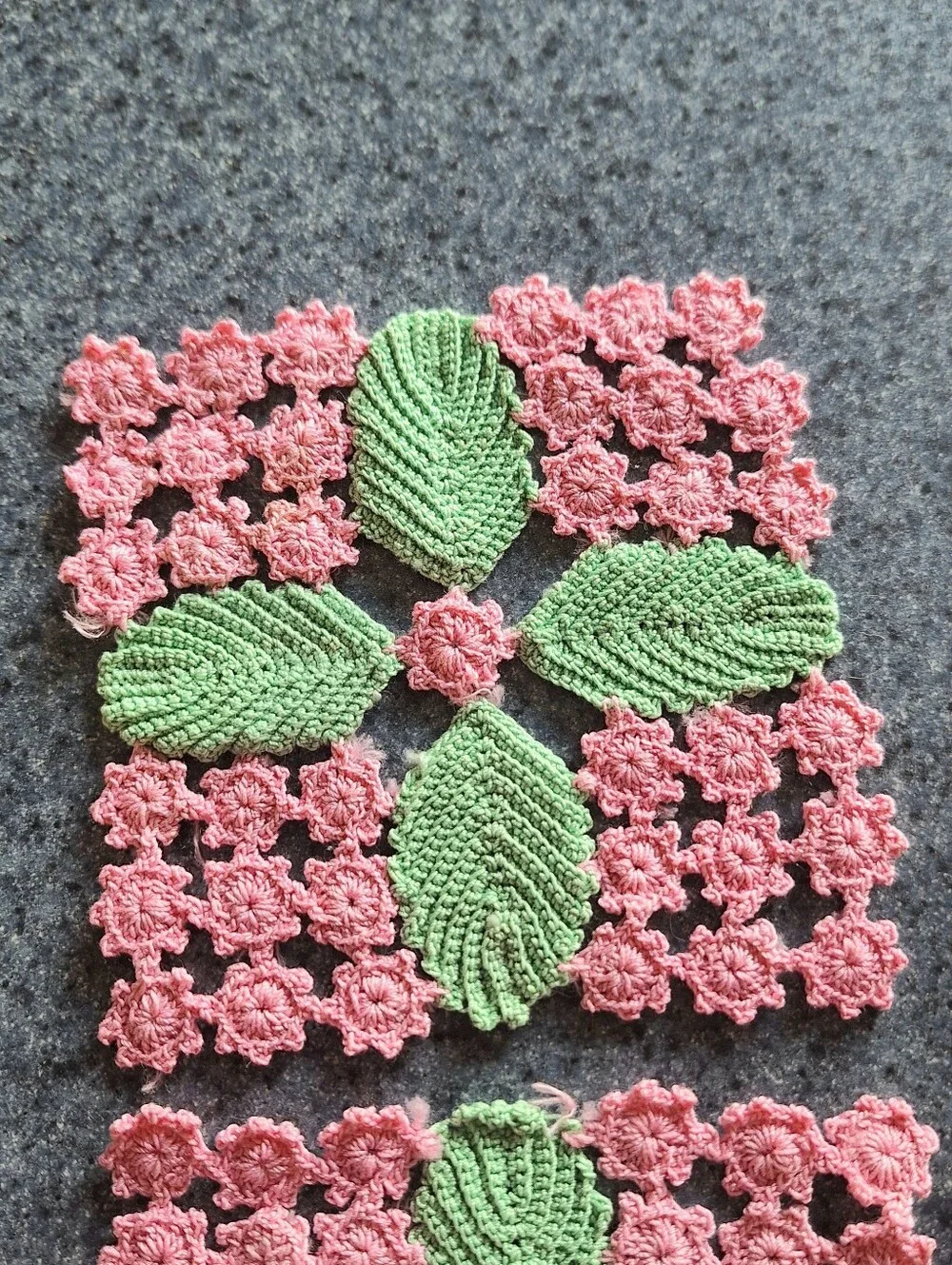 Handmade Crochet Floral & Leaf Coaster Set of 4